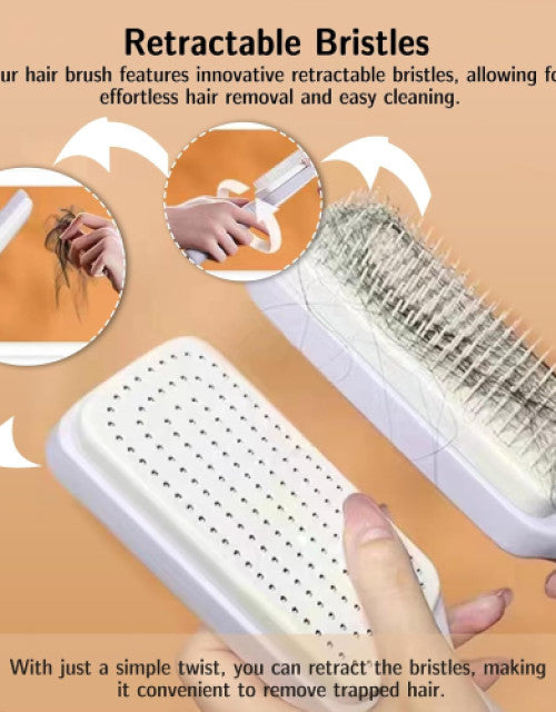 Hair Brushes for Women,Easy Clean Hair Brush with Retractable Bristles